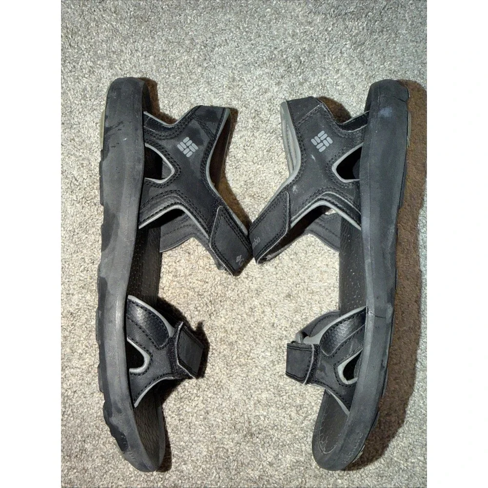 Columbia Hiking Walking Sandals Men's 10 Black Ym5363 Gently Used Strap Closure